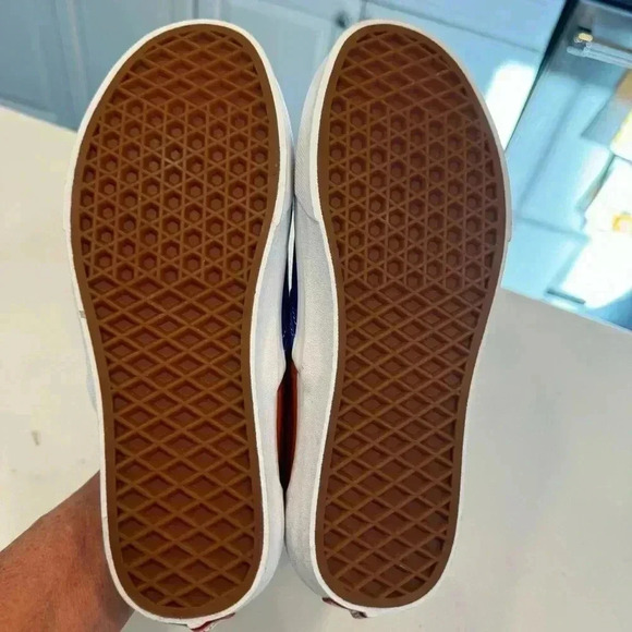 Vans Classic Slip On Suede Shoes Royale Blue Apricot Buff Men's 7 Women’s 8.5 - Picture 9 of 10